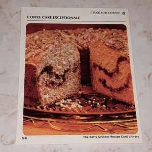 The Betty Crocker Recipe Card Library REPLACEMENT COME FOR COFFEE CARD 1971